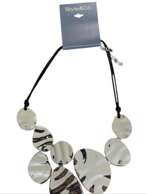 Style & Co Large Silver Colored Statement Necklace